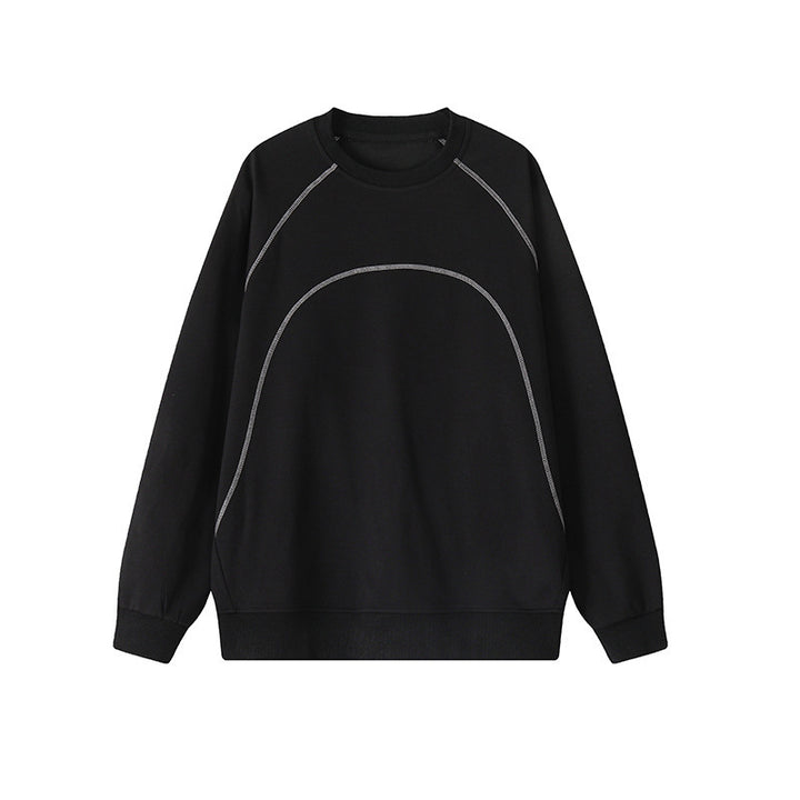 Herren Lockeres Sweatshirt aus Frottee mit dekorativen Sattel- und Steppnähten – Norvane