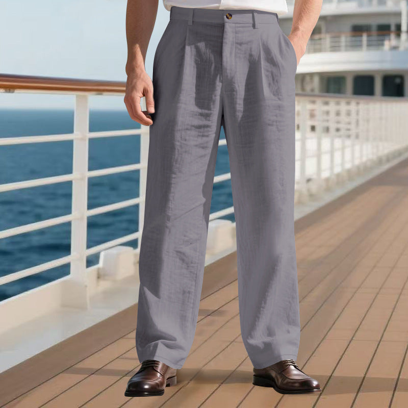 Herren elegante Freizeit-Hose mit weichem Stoff und weitem Schnitt Echoarchiv