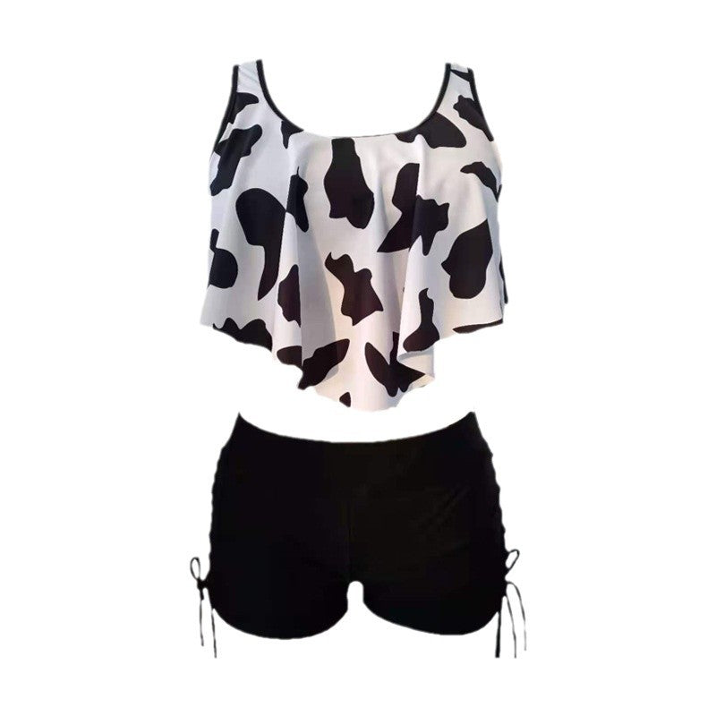 Damen Top-Badeanzug mit modischem Volant und Shorts Echo Archiv