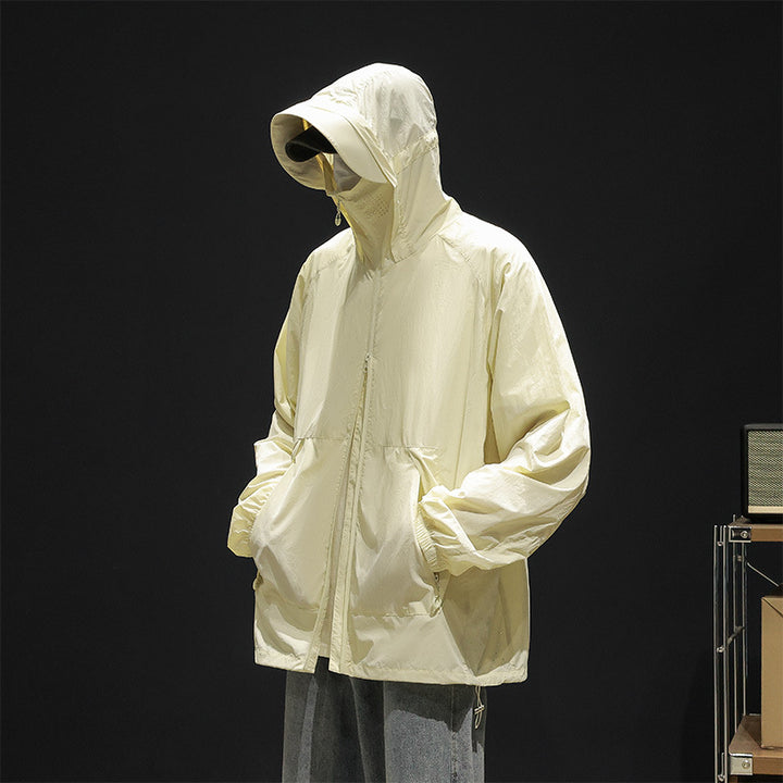Herren leichte und atmungsaktive Freizeitjacke mit verstellbarem Kapuzenkragen Echoarchiv