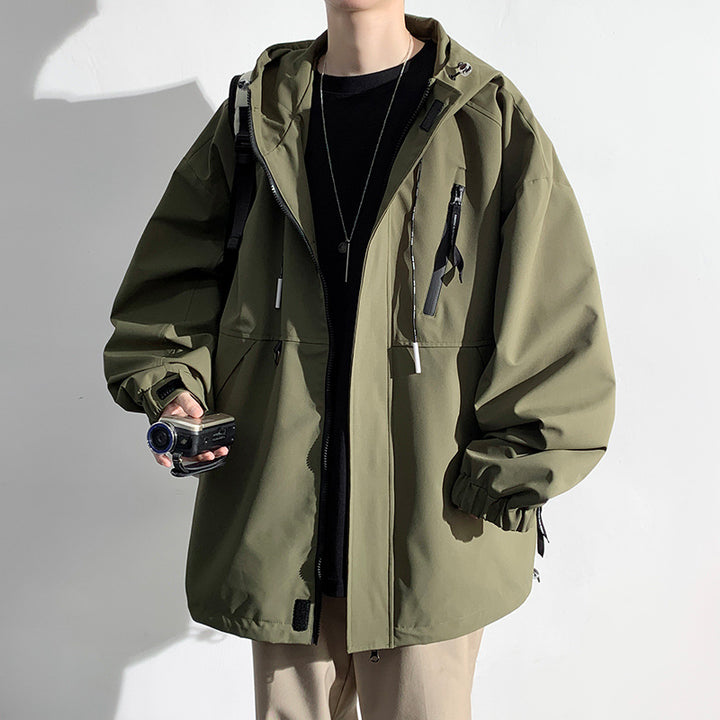 Herren wetterfeste Übergangsjacke mit verstellbarem Kapuzenkragen und praktischen Taschen Echoarchiv