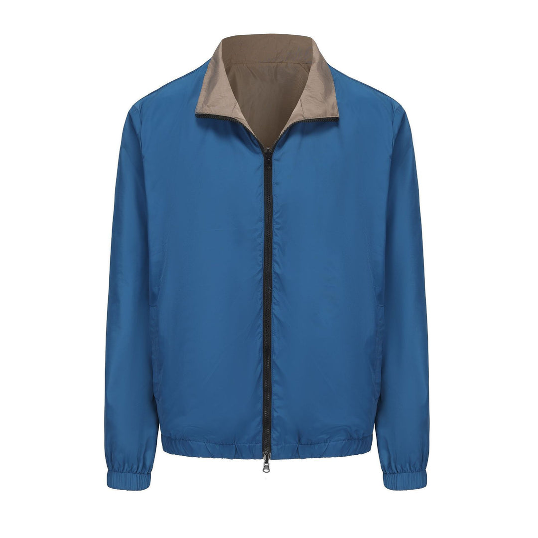Herren leichte Freizeitjacke mit Stehkragen und elastischen Bündchen Echoarchiv