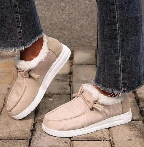 Damen Gefütterte Mokassin-Slipper mit Teddyfutter und dämpfender Gummisohle Echoarchiv
