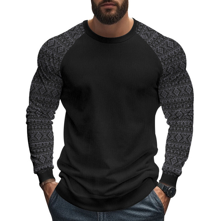 Herren modischer Langarmpullover mit geometrischem Muster Echoarchiv