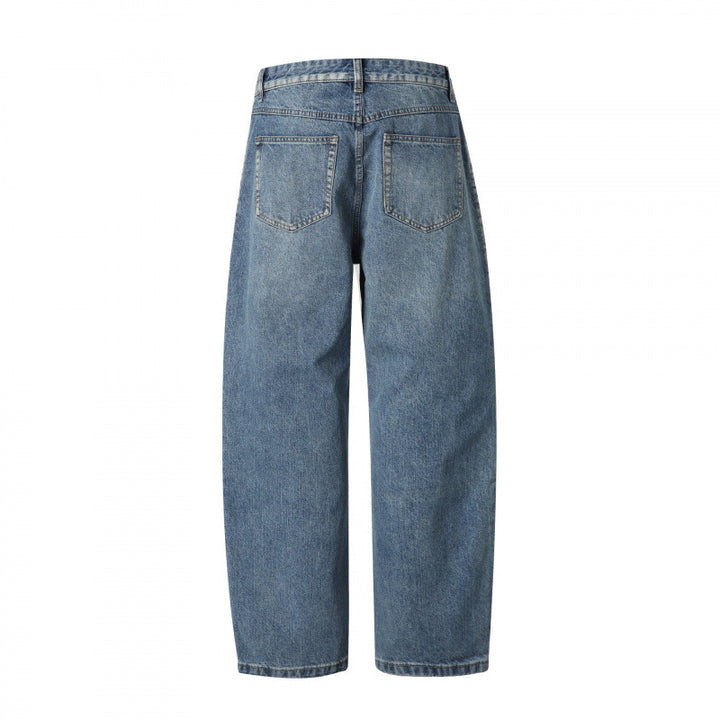 Damen Hochtaillierte Jeans mit Bundfalte, geradem Schnitt und weitem Bein Echo Archiv