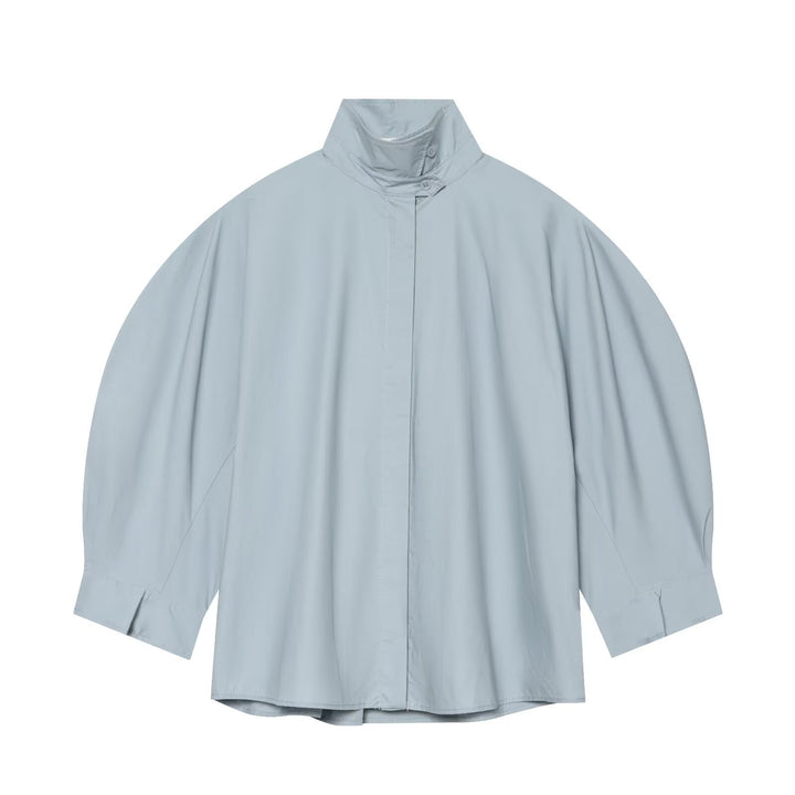 Damen Oversize-Bluse mit Stehkragen und Kimonoärmeln Echoarchiv