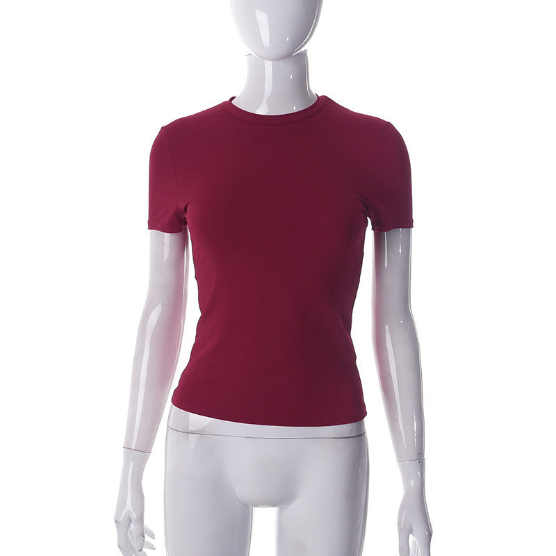 Damen Figurbetontes Kurzarm-T-Shirt mit hochqualitativem Stretch-Material Echo Archiv