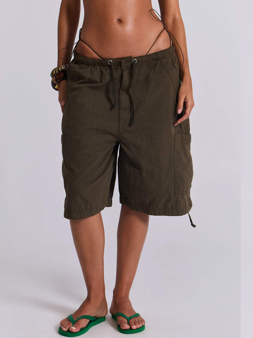 Damen lässige kurze Cargo-Shorts mit verstellbarem Bund und praktischen Taschen Echoarchiv
