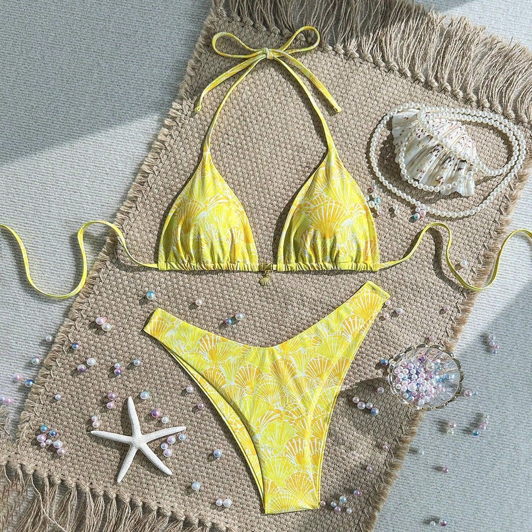 Damen Triangel-Bikini mit floralen Mustern Echo Archiv