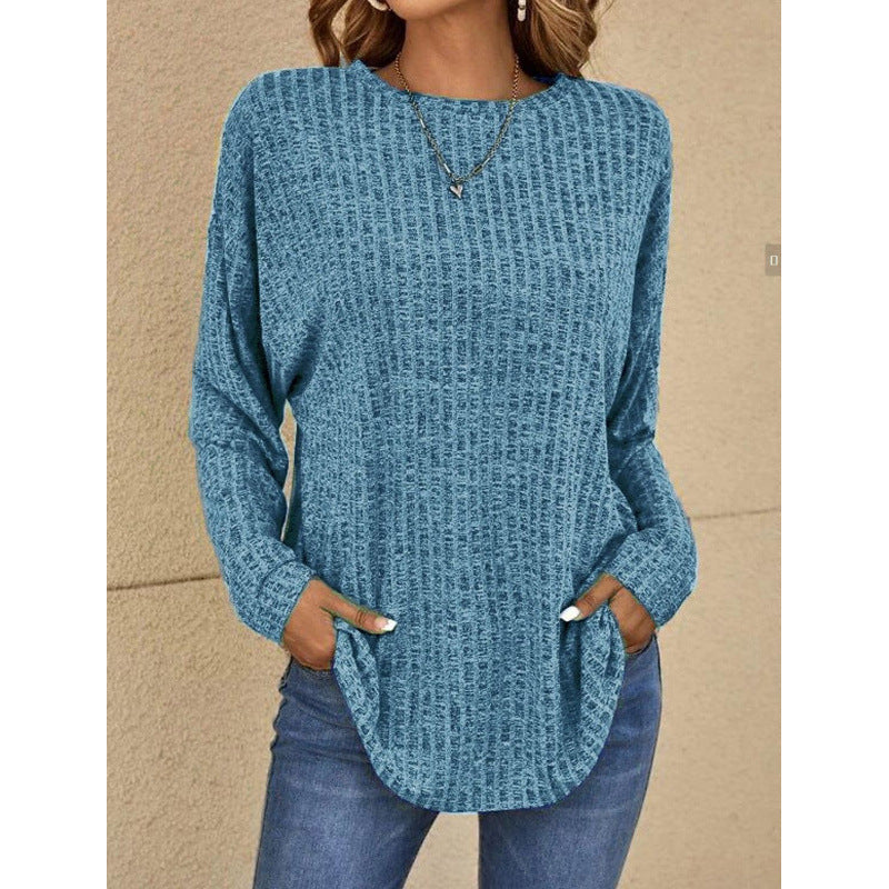 Damen Oversized Struktur-Strickpullover mit Rundhals und Eingrifftaschen Echo Archiv