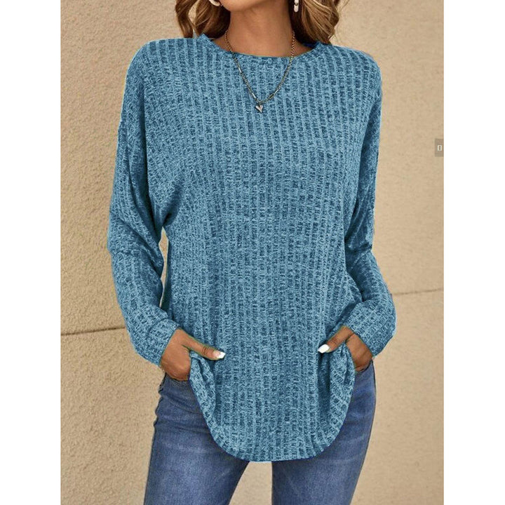 Damen Oversized Struktur-Strickpullover mit Rundhals und Eingrifftaschen Echo Archiv