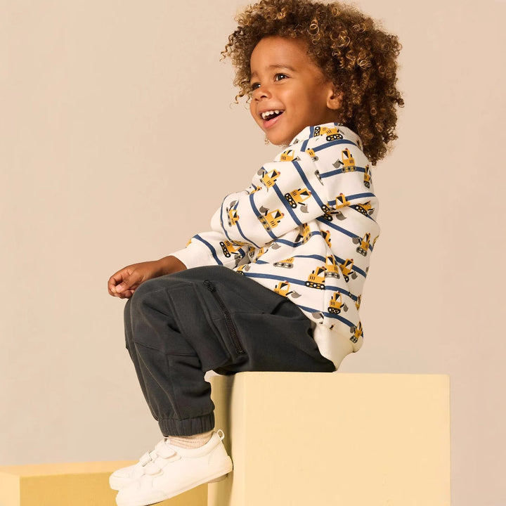 Kinder Sweatshirt mit lustigem Baustellenmuster Echo Archiv