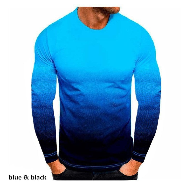 Herren Langarmshirt mit modernem Verlauf und figurbetontem Schnitt Echoarchiv