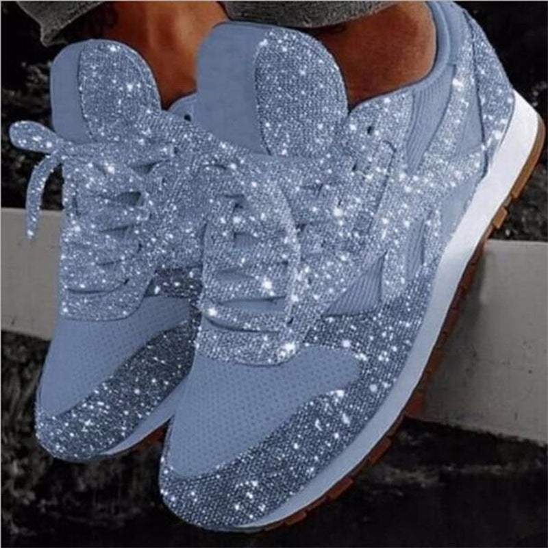 Damen glitzernde Fashion-Sneaker mit funkelnder Strassoptik atmungsaktivem Strick-Obermaterial und gepolstertem Komfortfußbett Echo Archiv
