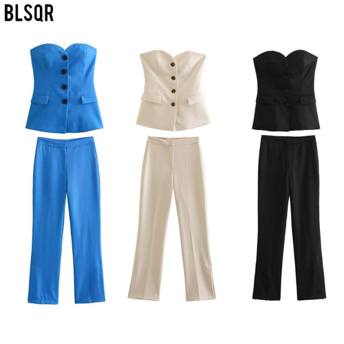Damen Elegante Stretch-Hose mit geradem Bein und Bügelfalte Echo Archiv
