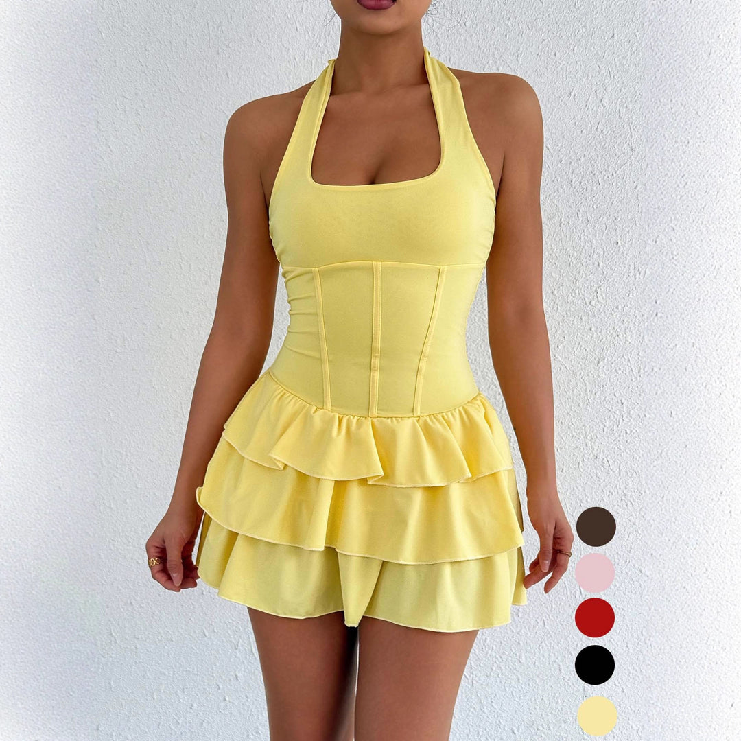 Damen Rüschenkleid mit trägerlosem Design und Figur formendem Schnitt Echo Archiv