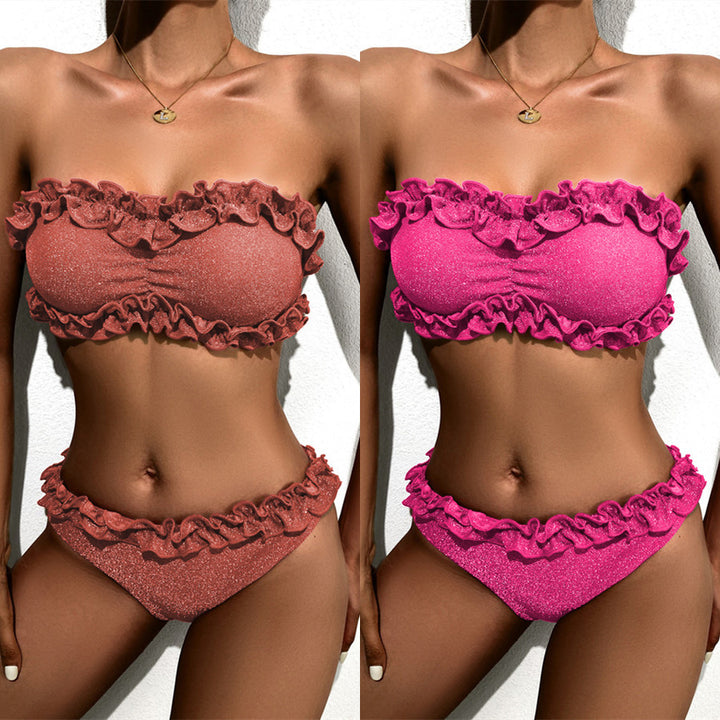 Damen Bandeau-Bikini mit glamourösem Rüschendesign Echo Archiv