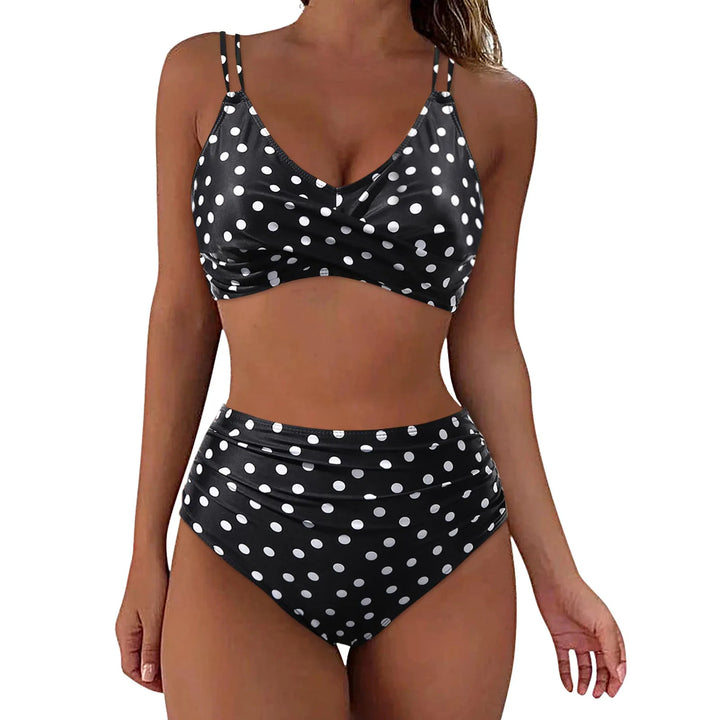 Damen Trendiger Hochschnitt-Bikini mit Raffung Echo Archiv