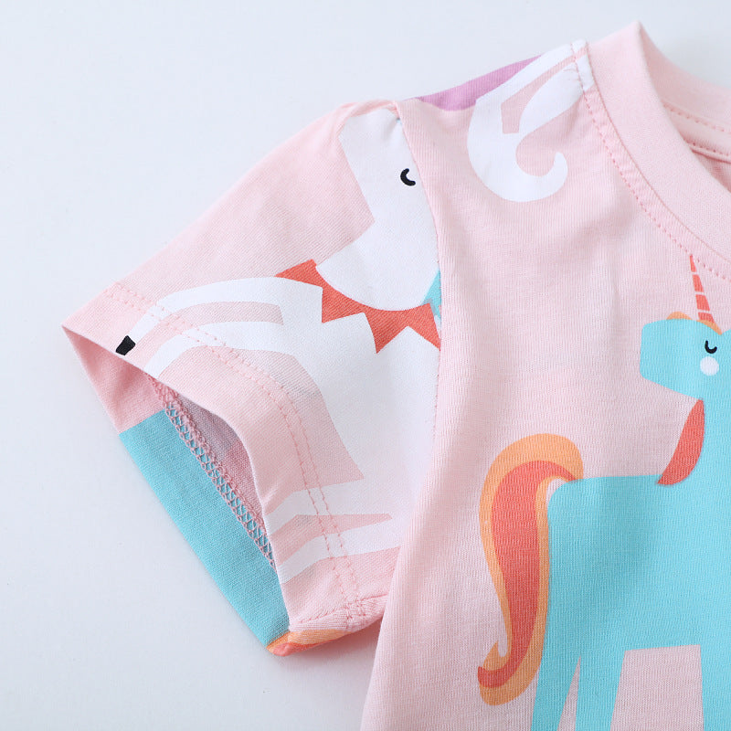 Mädchen T-Shirt mit buntem Einhorn-Design Echo Archiv