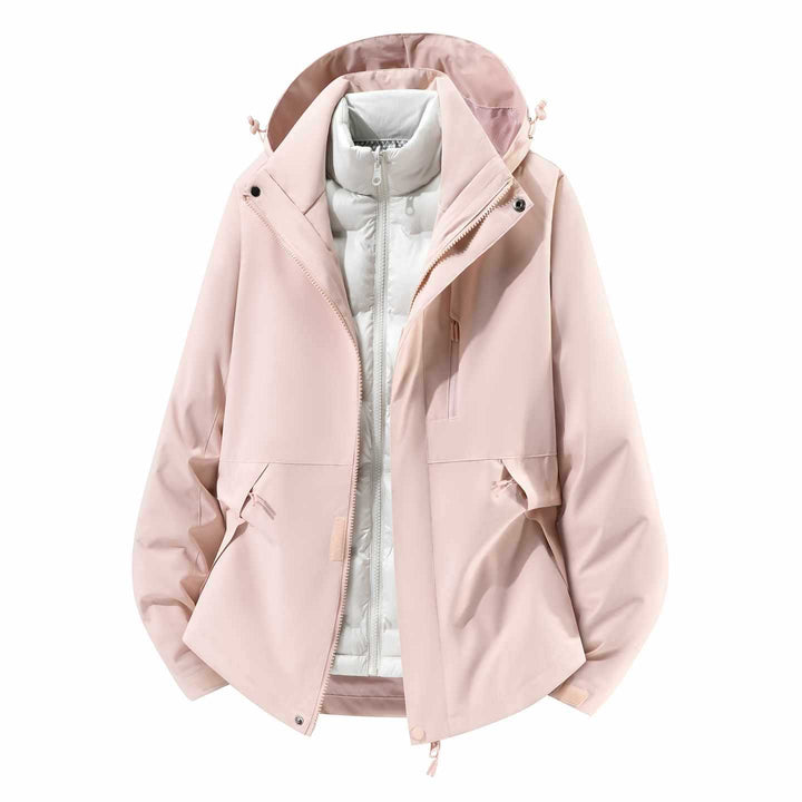 Herren Wasserfeste dreiteilige Winterjacke mit abnehmbarer Daunen-Innenjacke und Kapuze Echo Archiv