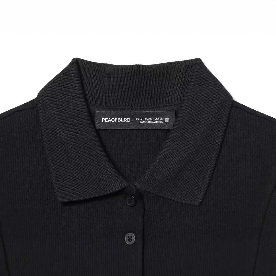 Damen Polo-Kleid mit schwingendem Rock und klassischem Kragen Echo Archiv
