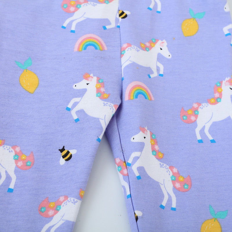 Mädchen Leggings mit fröhlichem Einhorn- und Obstmotiv Echo Archiv