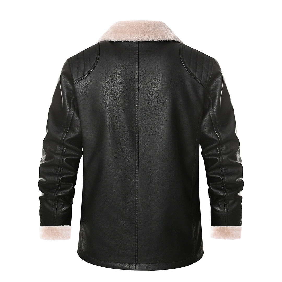 Herren schicke Lederjacke mit warmem Innenfutter und elegantem Kragen Echoarchiv