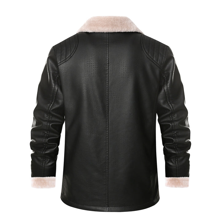 Herren schicke Lederjacke mit warmem Innenfutter und elegantem Kragen Echoarchiv