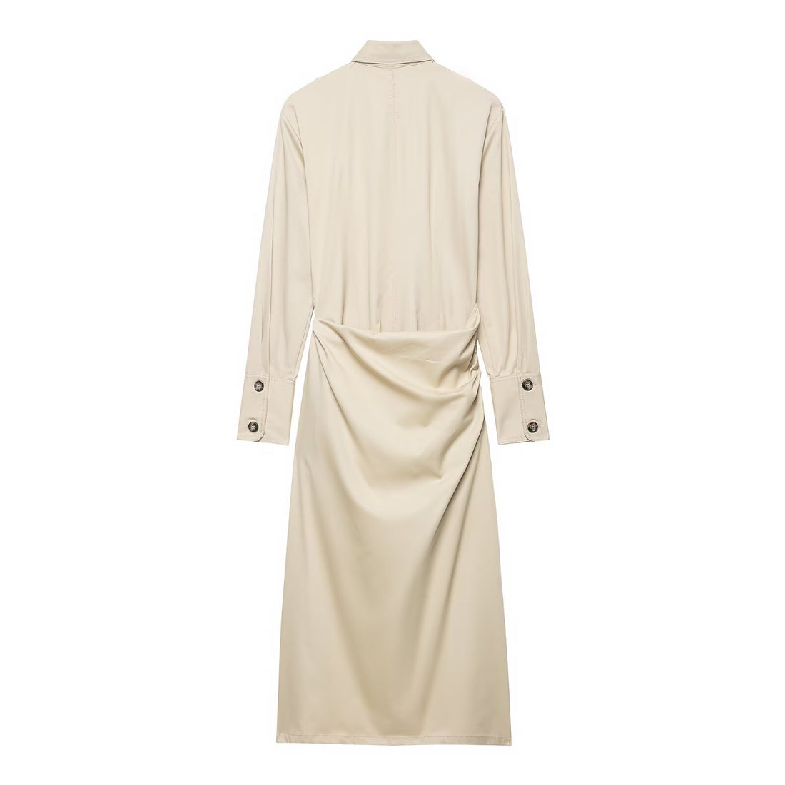 Damen Hemdblusenkleid mit Knotenbindegürtel, Pattentaschen und schmaler Taille Echo Archiv