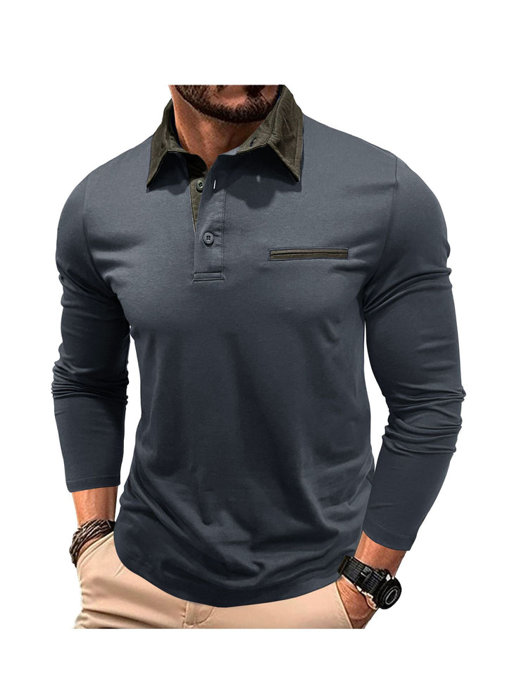 Herren Poloshirt mit modernem Kragen und Taschen Echoarchiv