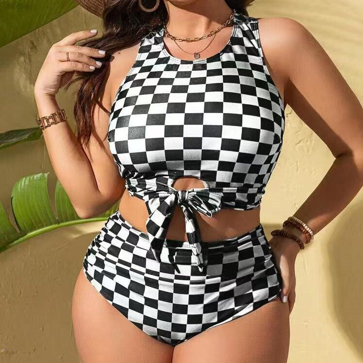 Damen Bikini-Set mit trendy Knoten-Design und hoch geschnittenen Höschen Echo Archiv