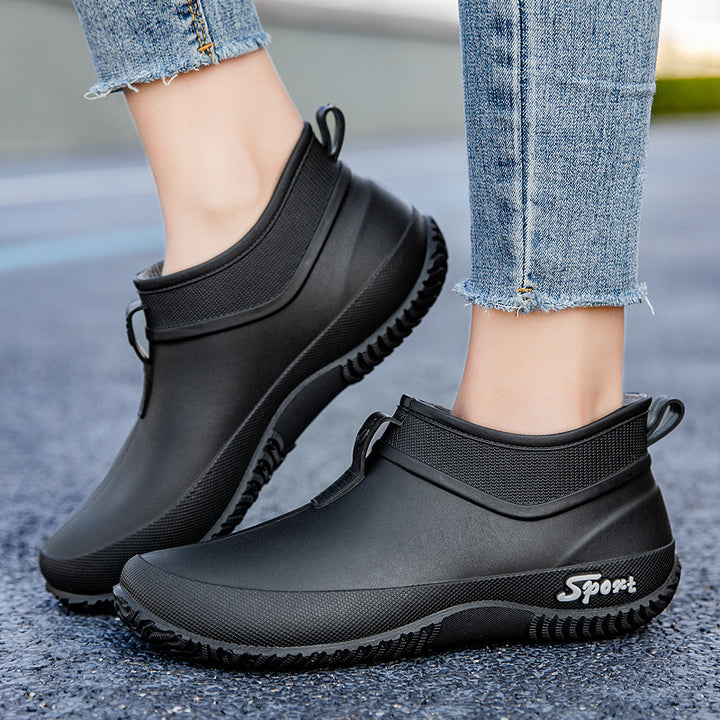 Damen Wasserdichte Ankle-Gummischuhe mit elastischem Schaft und griffiger Laufsohle Echoarhiv