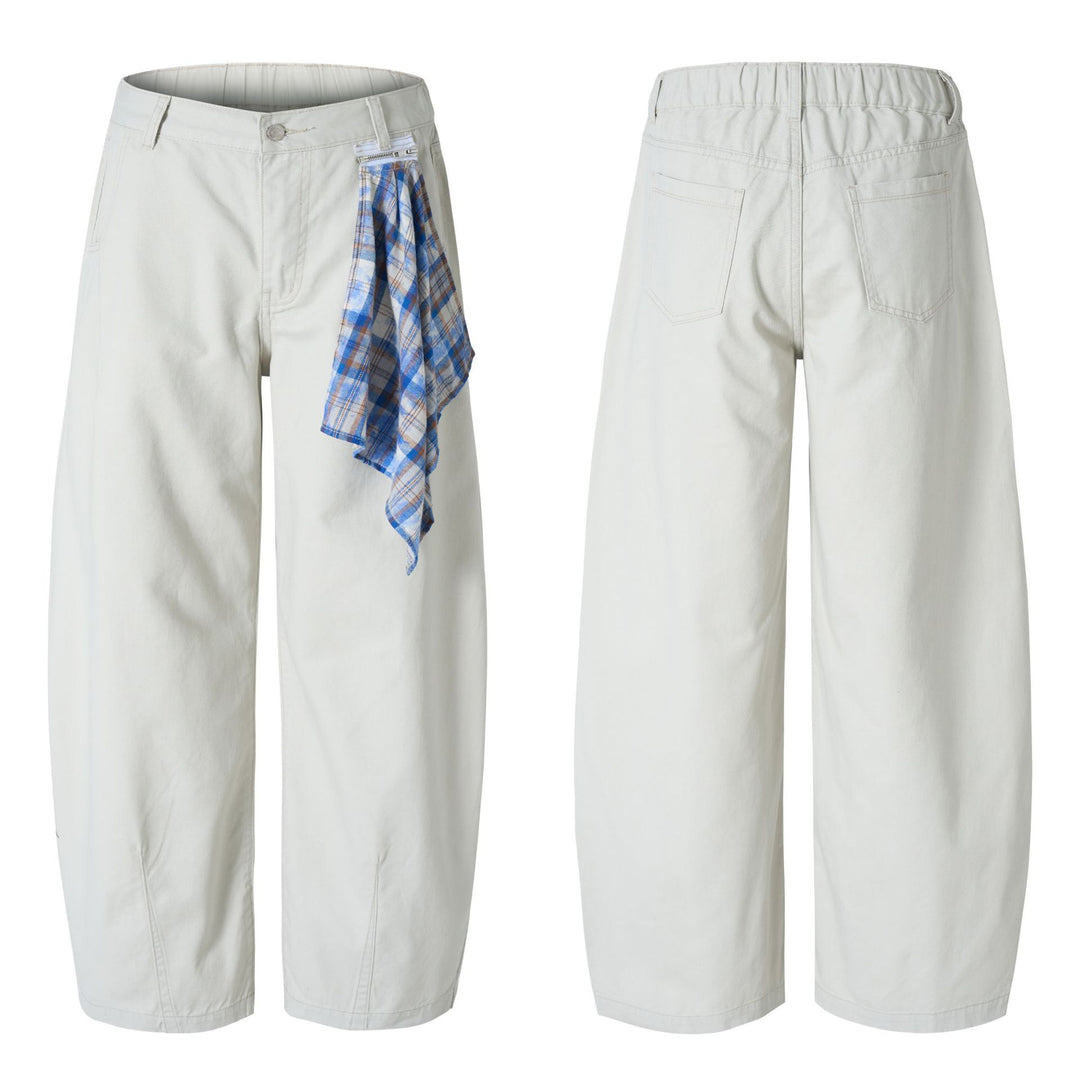 Herren Extraweite Baumwoll‑Twill‑Palazzohose mit markanten Saumnähten und skulpturaler Form Echo Archiv