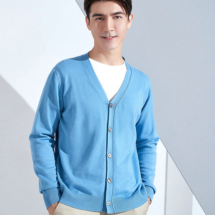 Herren Leichter Feinstrick-Cardigan mit V‑Ausschnitt und Business‑Silhouette Echoarchiv