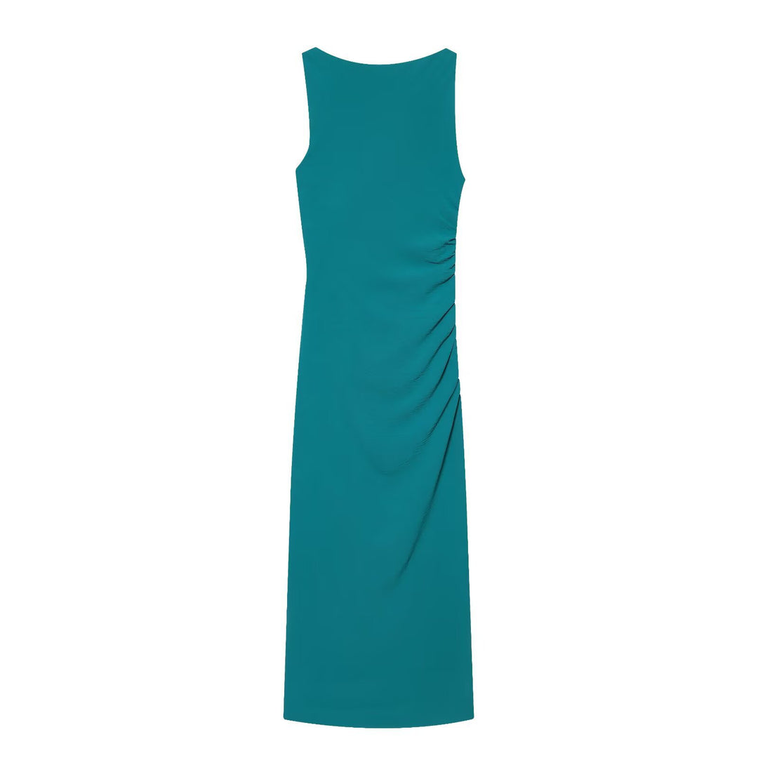Damen Maxikleid mit elegantem Faltenwurf und asymmetrischem Saum Echo Archiv