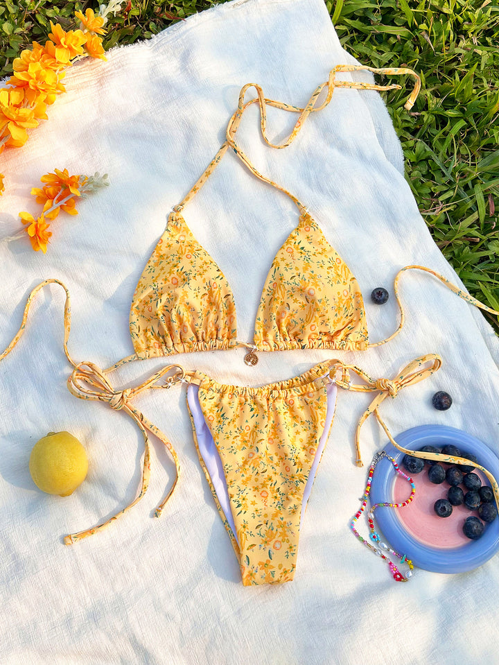 Damen Triangel-Bikini mit verspielten Bindebändern Echo Archiv