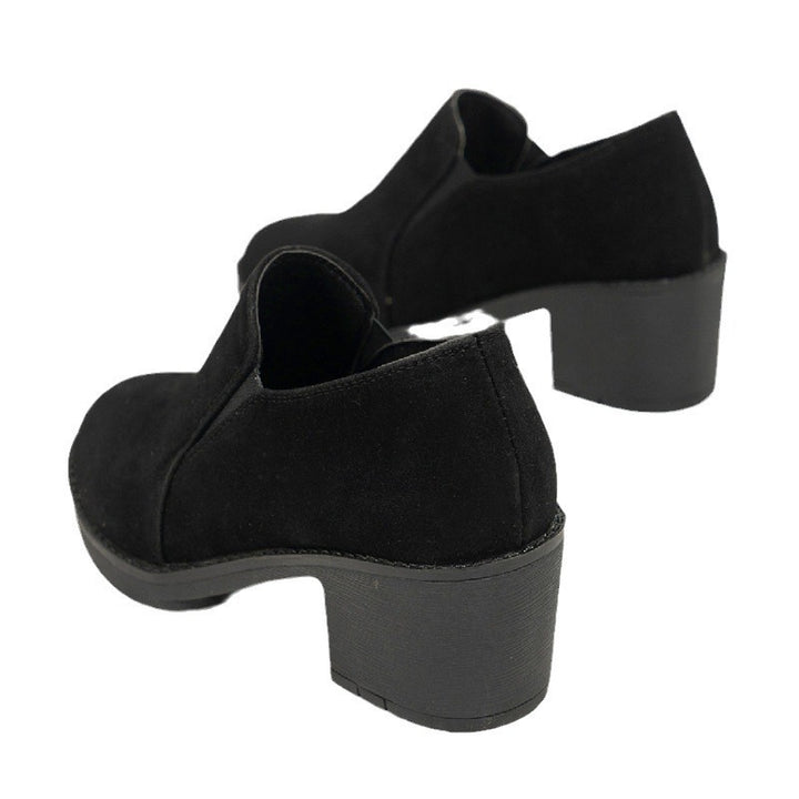 Damen Slip-On Halbschuh mit mittelhohem Blockabsatz und Veloursoberfläche Echo Archiv