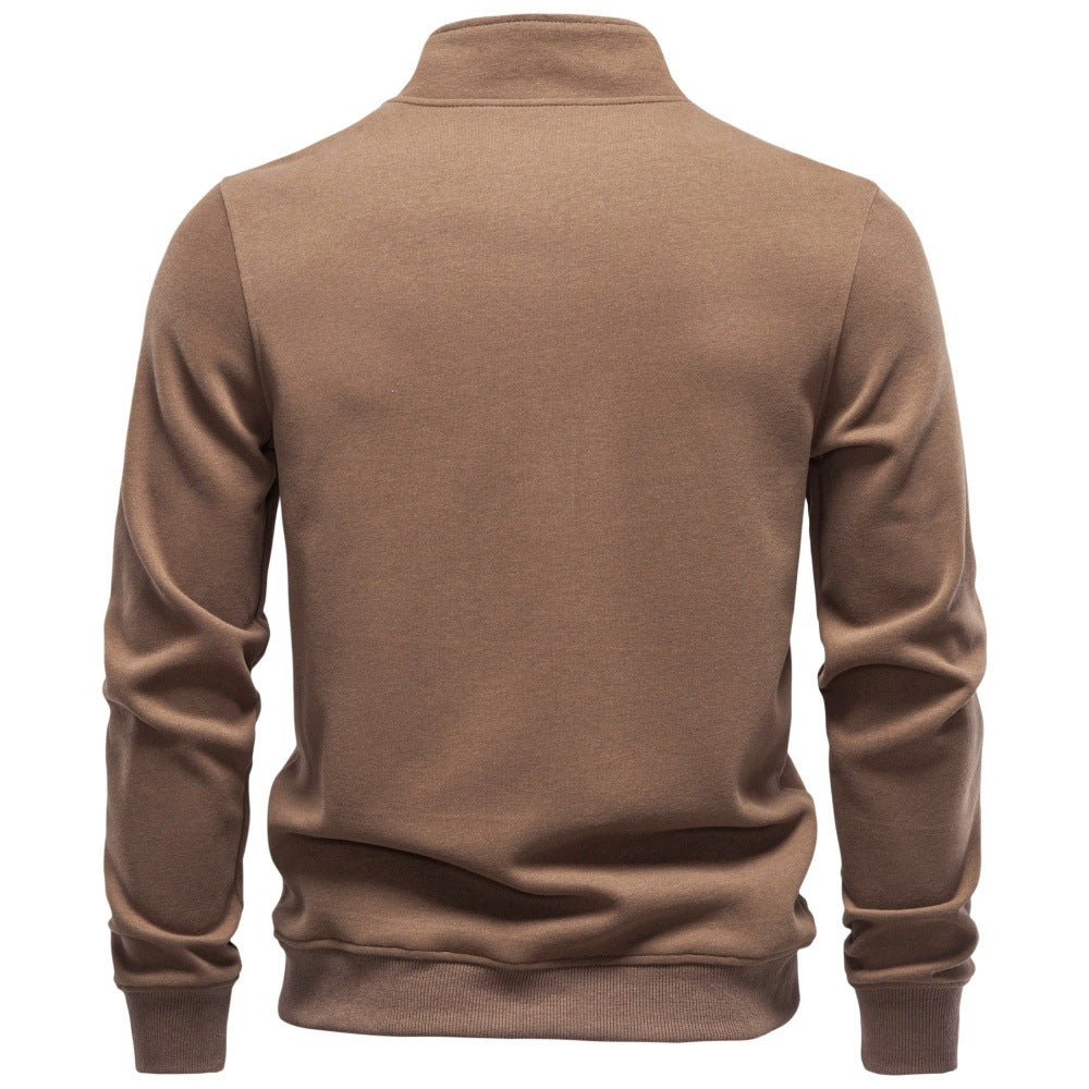 Herren Troyer-Pullover mit kurzem Reißverschluss und Stehkragen Echoarchiv
