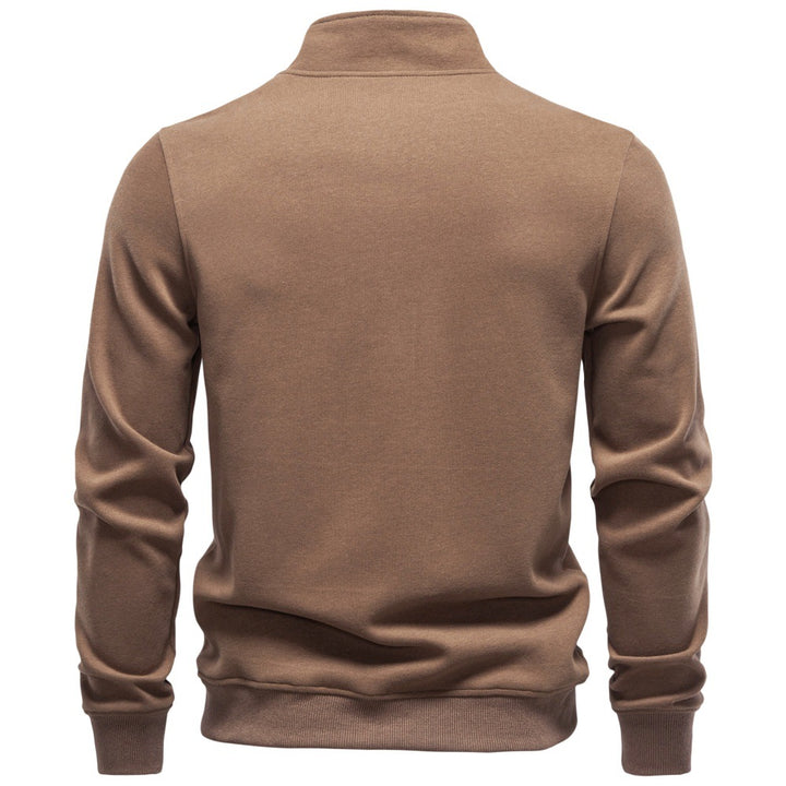 Herren Troyer-Pullover mit kurzem Reißverschluss und Stehkragen Echoarchiv