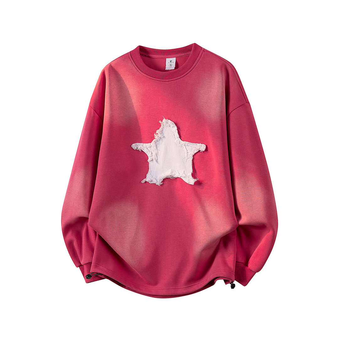 Damen Oversize-Sweatshirt mit gesticktem Schriftzug, abgerundetem Saum & überschnittener Schulter Echoarchiv