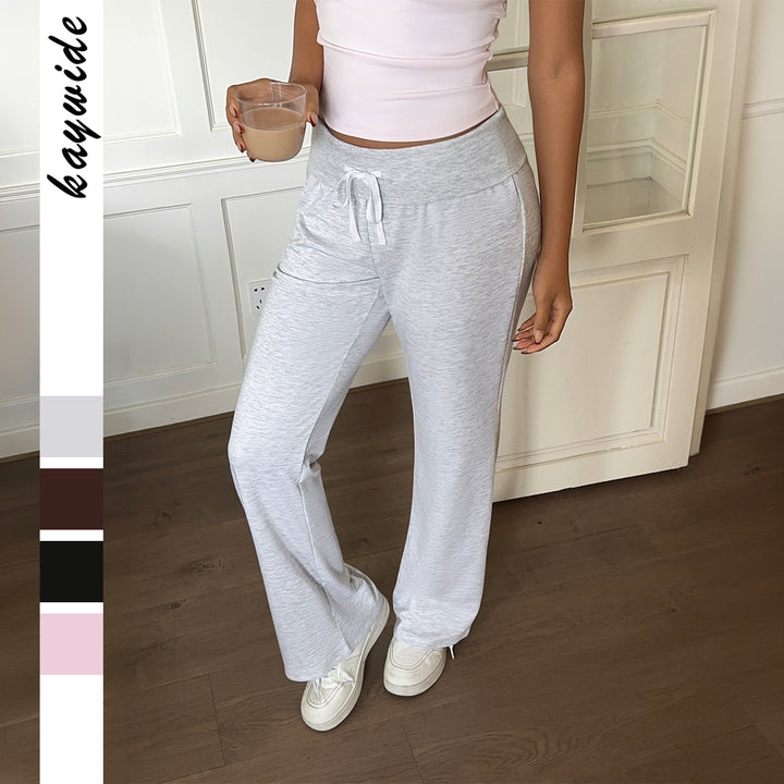 Damen nan weite Loungehose mit Umschlagbund, Kordelzug und fließendem Jersey Echo Archiv