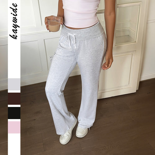 Damen nan weite Loungehose mit Umschlagbund, Kordelzug und fließendem Jersey Echo Archiv