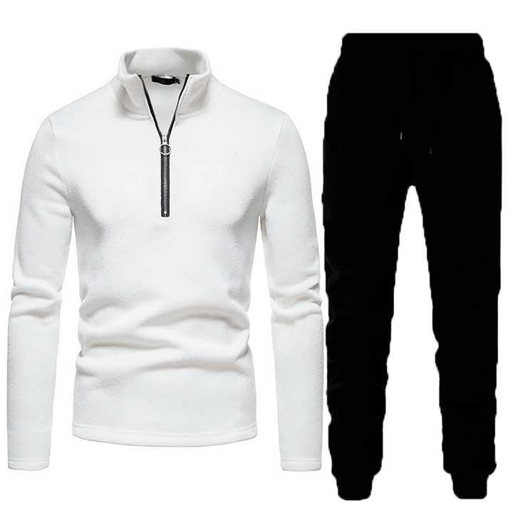 Herren Sportliches Fleece Trainingsanzug-Set mit Reißverschluss Echoarchiv