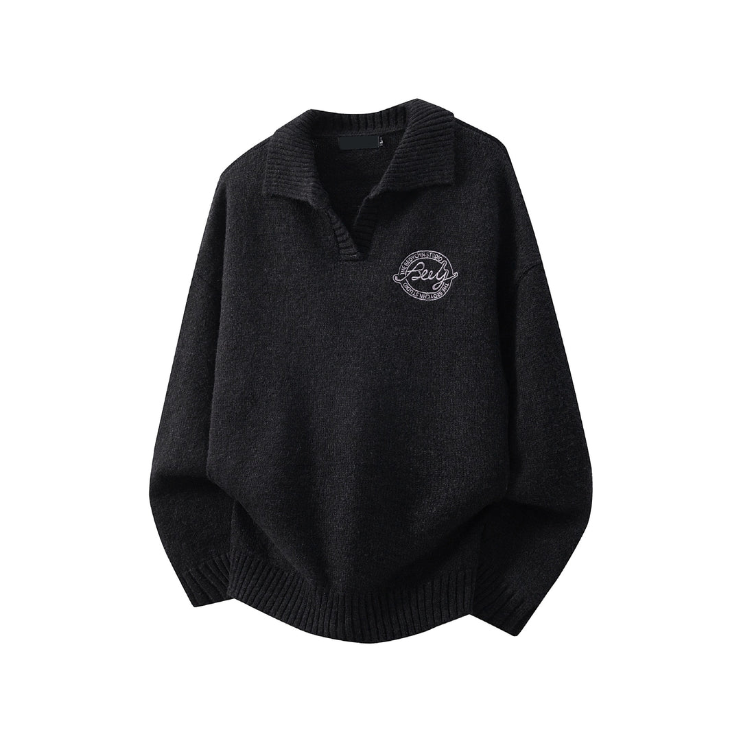 Damen Modischer Grobstrickpullover mit V-Ausschnitt Echoarchiv