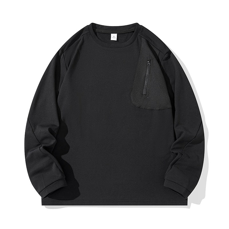 Unisex Oversize Langarm‑Sweatshirt mit Brustreißverschlusstasche und Rundhalsausschnitt Echoarchiv