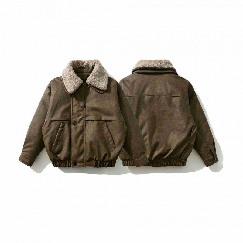 Herren Kurz geschnittene Pilotjacke mit Teddykragen, wattierter Innenlage und elastischem Saum Echo Archiv