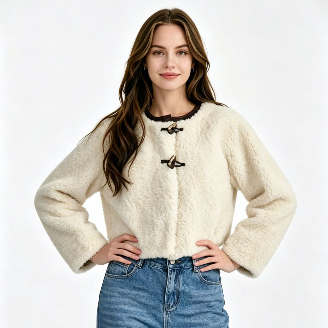 Damen Kuschelige Fleecejacke – Célinea