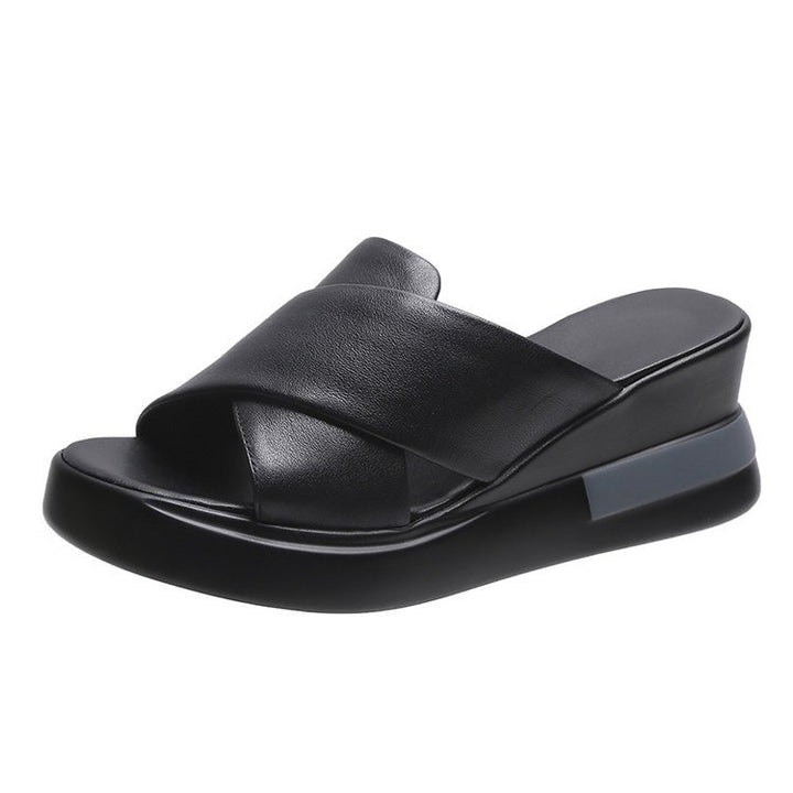 Damen nan Stadtkomfort Keil-Slipper mit ergonomischem viskoelastischem Fußbett und nahtlosem Synthetikobermaterial Echo Archiv