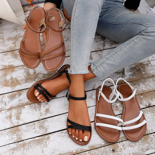 Damen Sandalen mit verstellbaren Riemen und rutschfester Sohle Echoarchiv