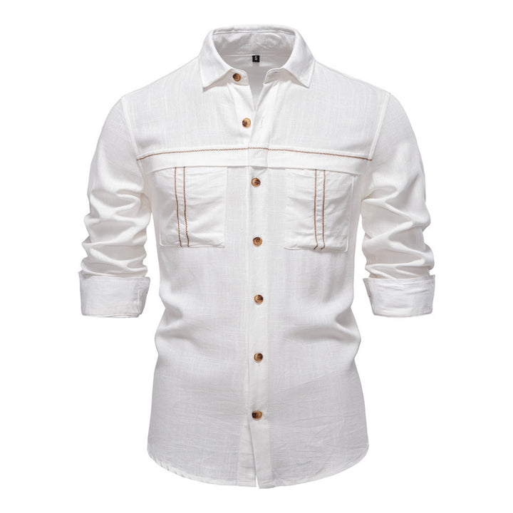 Herren nan Workshirt aus Denimoptik mit doppelten Brusttaschen und Kontrastnähten Echo Archiv